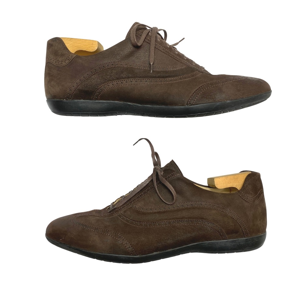 Paraboot Lace Up Sneakers Mens 12H 44 Dark Brown Suede Wingtip 5163